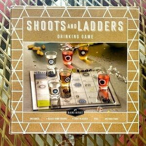Brand New Shoots & Ladders Drinking Game Glass Party Shot Glasses Game Night
